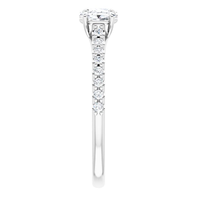 0.80 ct. Oval & Round Cut Diamond Wedding Band 3 Stone Style Ring-VIRABYANI
